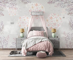 Floral Balloon Wallpaper : Pastel Flower Hot Air Balloons Mural