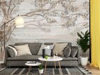 Driftwood Blossom Wallpaper : Beige Wood Grain Branch Mural