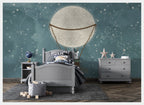 Puppy Balloon Wallpaper : Moon Hot Air Balloon Night Sky Mural - View 5