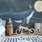 Whale Night Sky Wallpaper : Child Riding Whale Mural - View 5