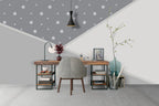 Pink Star Wallpaper : Three-Tone Girls Room Mural - View 4