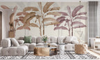 Blush Palm Wallpaper : Beige Banana Tree Tropical Mural - View 2