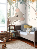 Koala Tree Wallpaper : Boho Jungle Nursery Mural - View 4
