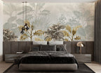 Misty Jungle Wallpaper : Pale Sage Tropical Forest Mural - View 3