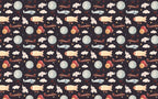 Vintage Airplane Wallpaper : Balloons And Clouds On Navy Pattern - View 2