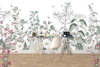 Sage Meadow Wallpaper : White Botanical Wildflower Mural - View 5