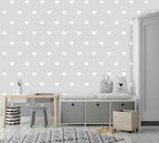 Grey Heart Wallpaper : White Hearts Nursery Pattern - View 5