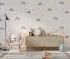 Rainbow Dot Wallpaper : Boho Kids Pattern