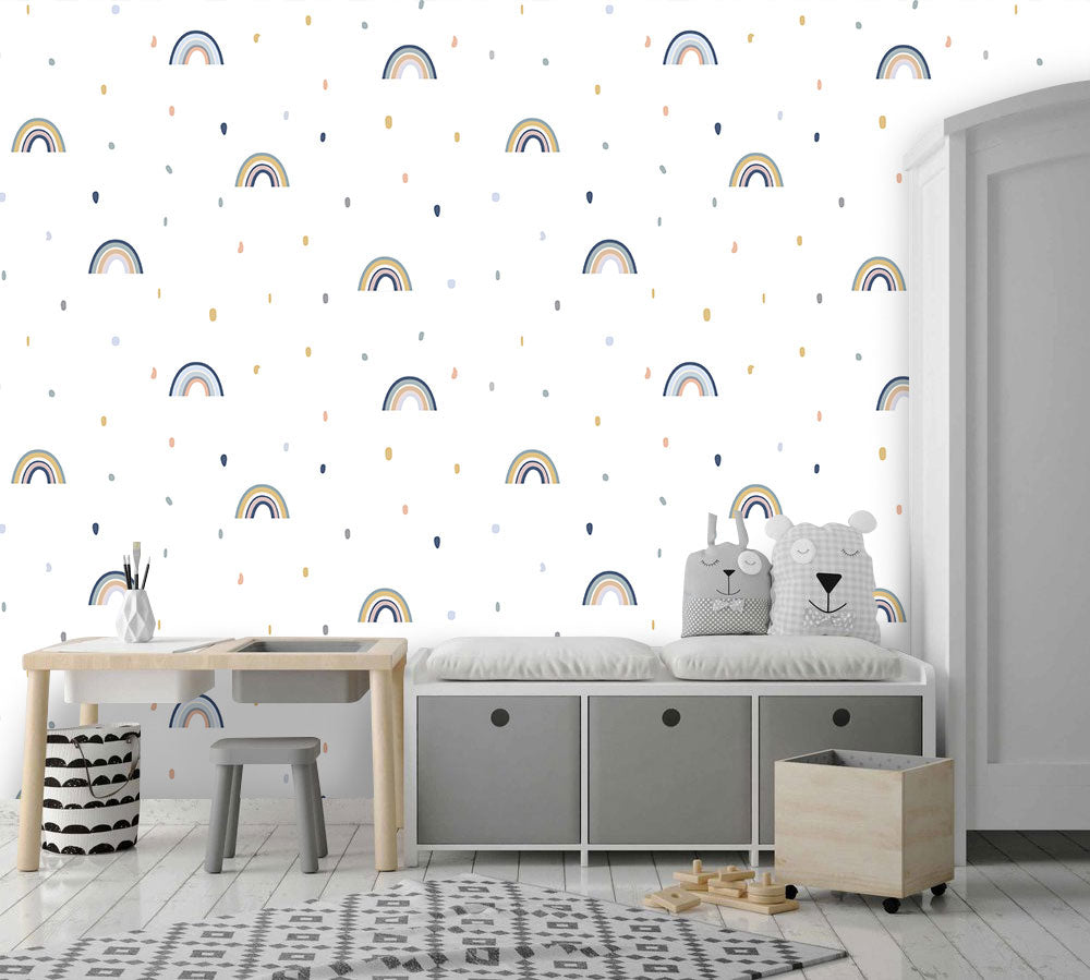 Rainbow Dot Wallpaper : Boho Kids Pattern - View 6