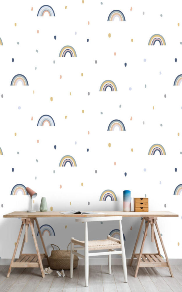 Rainbow Dot Wallpaper : Boho Kids Pattern - View 5