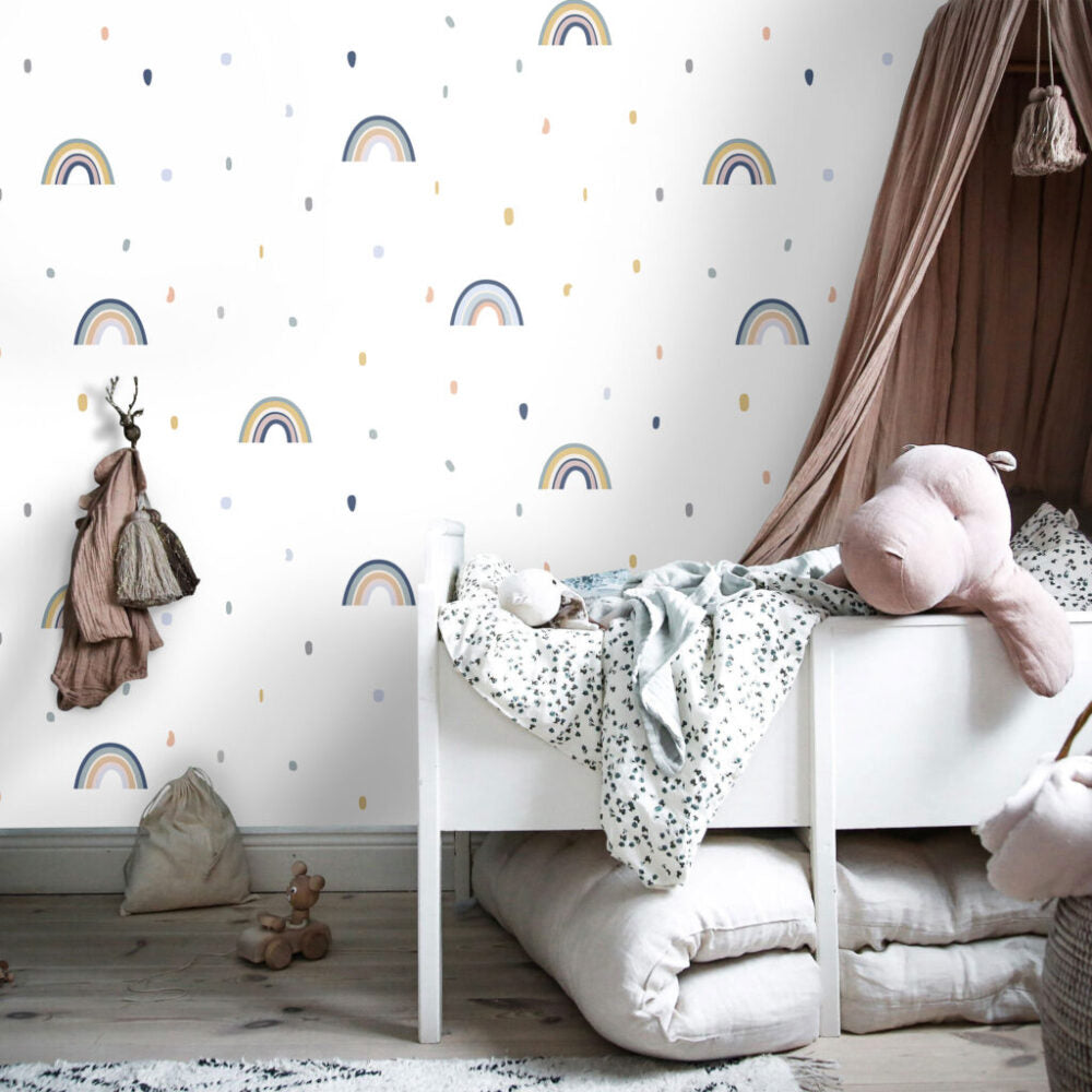 Rainbow Dot Wallpaper : Boho Kids Pattern - View 4