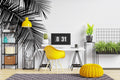Palm Frond Wallpaper : Black and White Minimal Leaf Mural