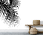 Palm Frond Wallpaper : Black and White Minimal Leaf Mural - View 4