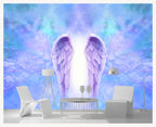 Lavender Angel Wings Wallpaper : Glowing Purple Sky Mural - View 4