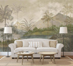 Painted Tropical Landscape Wallpaper : Palm Valley Mural