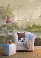 Painted Tropical Landscape Wallpaper : Palm Valley Mural - View 3