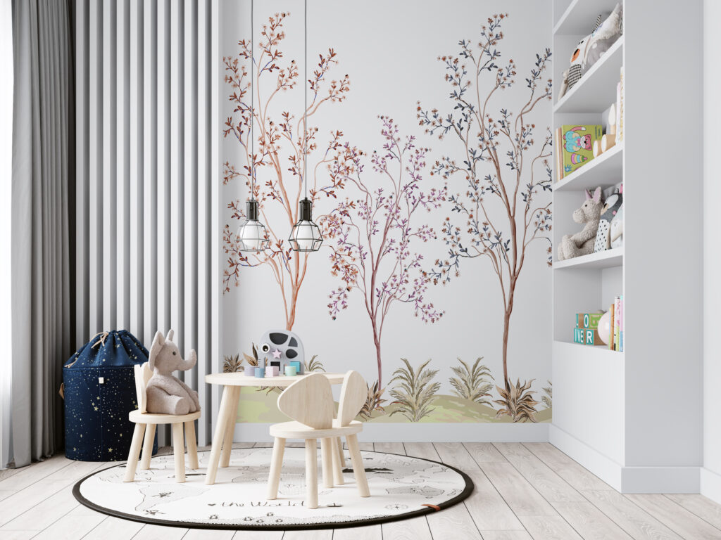 Delicate Tree Wallpaper : Lilac Blossom Sapling Mural