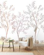 Delicate Tree Wallpaper : Lilac Blossom Sapling Mural - View 3