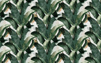 Green Banana Leaf Wallpaper : Painterly Tropical Pattern - flat design