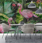 Flamingo Wallpaper : Watercolor Jungle Mural - View 5