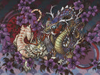 Tiger and Dragon Wallpaper : Asian Tattoo Art Mural - View 3
