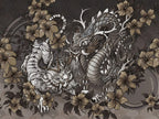 Tiger and Dragon Wallpaper : Asian Tattoo Art Mural - View 5