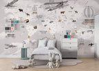 Adventure Map Wallpaper : Mountains and Animals Kids Mural