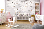Adventure Map Wallpaper : Mountains and Animals Kids Mural - View 5
