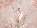 Pink Banana Leaf Wallpaper : Rose Tropical Mural - View 2