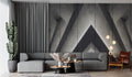 Concrete Triangle Wallpaper : 3D Geometric Corridor Mural