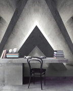 Concrete Triangle Wallpaper : 3D Geometric Corridor Mural - View 4