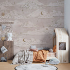 Blush Cloud Wallpaper : Moon and Stars Nursery Pattern - View 3