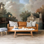 Classical River Landscape Wallpaper : Historic Palace Lake Mural - View 6