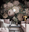 Blush Peony Wallpaper : Dark Romantic Floral Mural