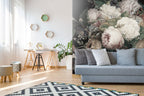 Blush Peony Wallpaper : Dark Romantic Floral Mural - View 4