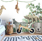 Jungle Friends Wallpaper : Giraffe and Monkey Kids Mural - View 3