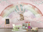 Rainbow Bear Wallpaper : Teddy Bears in Hot Air Balloon Mural - View 2