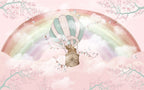 Rainbow Bear Wallpaper : Teddy Bears in Hot Air Balloon Mural - flat design