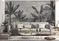 Grey Jungle Wallpaper : Monochrome Banana Forest Mural