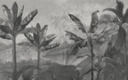 Grey Jungle Wallpaper : Monochrome Banana Forest Mural - flat design