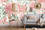 Pink Peony Watercolor Wallpaper : Blush Floral Mural - View 5