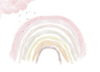 Pastel Watercolor Rainbow Wallpaper : Pink Cloud Nursery Mural - flat design