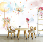 Fairy Moon Swing Wallpaper : Starry Nursery Mural - View 5