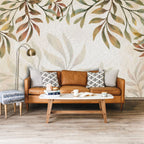 Autumn Leaf Shadow Wallpaper : Neutral Botanical Mural - View 5