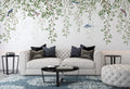 Hanging Vine Wallpaper : Willow Leaves And Birds Mural