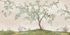 Chinoiserie Tree Wallpaper : White Blossom And Birds Mural - View 2