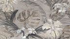 Grey Textured Leaf Wallpaper : Lace Foliage Mural - View 2