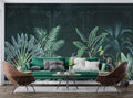 Peacock Jungle Wallpaper : Dark Green Tropical Mural