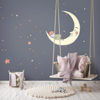 Sleeping Moon Child Wallpaper : Night Sky Stars Mural - View 3