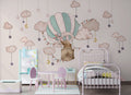 Teddy Bear Balloon Wallpaper : Blush Clouds Nursery Mural
